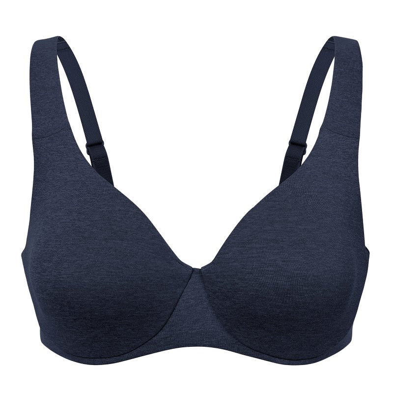 DELIMIRA Minimizer Bras for Women Full Coverage Plus Size Underwire Unlined Supportive Seamless Bra Sapphire Heather 34E - Image 5